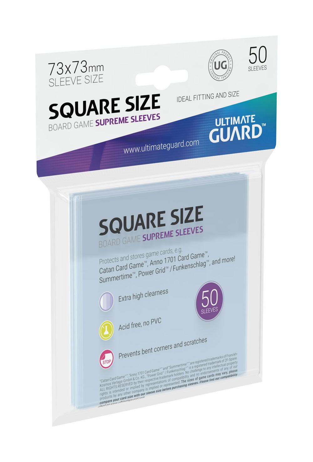 Ultimate Guard Supreme Sheeves for Board Game Cards Square (50)