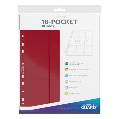 Ultimate Guard 18-Pocket Pages Side-loading (10)-Rood