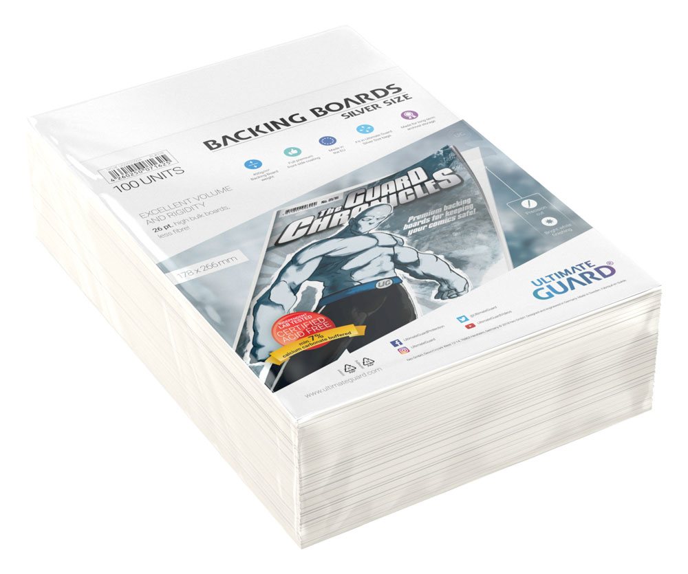 Ultimate Guard Comic Backing Boards (100) - Zilvermaat