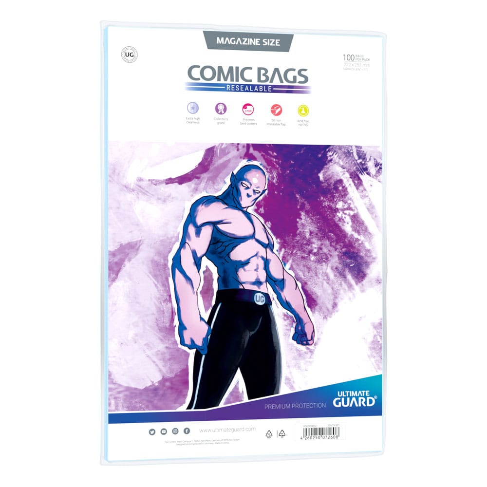 Ultimate Guard Comic Bags Hersluitbaar (100) - Magazine -maat