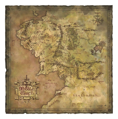 Lord of the Rings Kunstdruk Perkamentkaart van Midden-aarde 59 x 30 cm