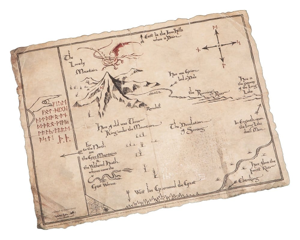 De Hobbit Kunstprint Thorins kaart 40 x 30 cm