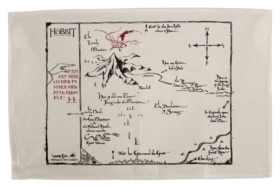 De Hobbit Theedoek Thorins Kaart 72 cm