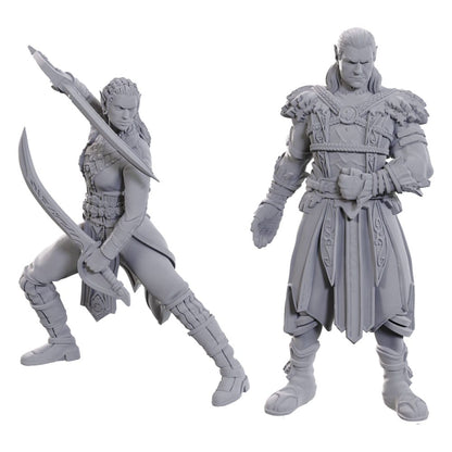 D&D Nolzur's prachtige miniaturen Ongeverfde miniatuur Jaheira & Halsin