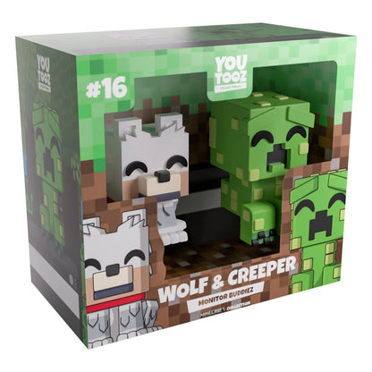 Minecraft vinylfiguren Wolf en Creeper Monitor Buddiez